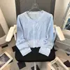Cárdigan Corto de Punto Hueco Versátil Coreano Protector Solar para Mujer, Nuevo Top Corto Adelgazante para el Verano 2025, Camisa de Aire Acondicionado