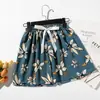 Pijama de Algodão e Seda de Comércio Exterior Novo de Verão Calça Feminina Fina Confortável Solta plus size Calça de Perna Larga Shorts de Algodão Wall Desenho Animado