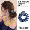 Scrunchie Estilo Coreano com Laço e Estampa de Flores para Mulheres 2026 Novo Estilo Elástico de Cabelo para Coque Elástico Alto Corda de Cabelo Acessório de Cabelo