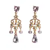 Oferta Especial Novos Brincos de Vidro Gota d'Água com Franjas Elegantes Estilo Francês Retro Design de Nicho Simples Exquisitos Brincos de Alta Qualidade