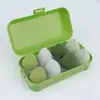 Set de Esponjas de Maquillaje con Forma de Huevo de Cuatro Compartimentos, 4 Piezas, Esponja que No Absorbe Polvo, Esponja de Forma de Gota de Agua de Doble Uso Húmeda y Seca, Herramienta de Maquillaje