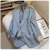 Blazer de Diseño Azul de Moda para Mujer, Temporada Primavera y Otoño 2026, Estilo Coreano, Traje Pequeño Moderno y Casual