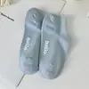 Calcetines de Barco de Verano Color Versátil Color Sólido Simples Delgados de Corte Bajo Antideslizantes Sin Talón que se Desliza Calcetines Invisibles Tendencia ins