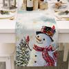 Nueva Innovadora Bandera de Mesa Decorativa de Copo de Nieve Navideño Lino Duradero y Fuerte Mantel Anti-Manchas Mantel Transfronterizo