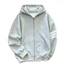 Stock de fábrica: Sudadera con capucha gris bordada con letra, unisex, moderna, fina, de corte holgado y estilo casual