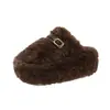Pantuflas de algodón de moda Baotou, pantuflas peludas para mujer, estilo nuevo, suela gruesa, invierno, que aumentan la altura, adecuadas para mujeres menudas, versátiles, 2026