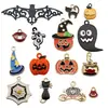 Serie Popular Transfronteriza de Halloween DIY Aleación Esmalte Calabaza Peculiar Gato Sombrero Pendientes Colgante Accesorios