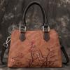 Bolso de mujer de piel auténtica, bolso vintage, bolso bandolera de piel de vaca de primera capa, bolso bandolera con textura de moda europea y americana.