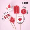 Tanabata Día de San Valentín Sticker de Dibujos Animados Perro Pastel Adornos Decorativos Lazo de Cinta Confesión de Pareja Horneado Disfraz