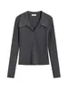 Nova Jaqueta Cardigan de Tricô com Gola Manga Longa Feminina 2026 Peça de Roupa Exterior Suéter Novo Slim Fit Base Top A14592