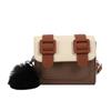 Outono e inverno Nova bolsa Cambridge fofa de cor contrastante bola de pelo bolsa fofa de menina princesa bolsa transversal de comércio exterior infantil