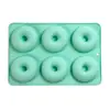 Molde de Silicona para Donas 6 Cavidades Donut Silicona de Grado Alimenticio Bandeja para Hornear Molde para Galletas Pastel Antiadherente Horneado DIY