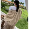 Enviado. Nueva chaqueta de trabajo vintage de otoño, gabardina, chaqueta de béisbol holgada con cuello alto para mujer 18868