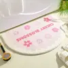 Alfombra de Piso Semicircular de Dibujos Animados Imitación Cachemira, Tapete Absorbente de Agua Antideslizante para Baño, Felpudo Decorativo Interior Lindo, Disponible para Dropshipping