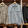 Camisa Masculina Japonesa Outono/Inverno Nova com Dois Bolsos Xadrez Casual Moda Versátil Camisa/Camisa de Manga Longa 486615