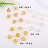 Contas Espaçadoras Flor de Ameixa de Três Folhas com Zircônia Microcravejada em Ouro 18K Real que Preserva a Cor para Pulseira e Colar DIY