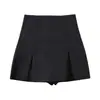 Saia de Couro Preta Curta de Verão com Fenda Irregular Design Nicho Estilo Coreano Versátil Slim Fit Justa ao Corpo para Mulheres
