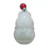 Colgante de Calabaza Verde Tianshan de Seda Dorada y Jade con Patrón de Flor Flotante, Colgante de Gema Color Jadeíta, Adorno de Fortuna y Prosperidad, Joyería de Colgante de Jade