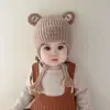 Chapéus de outono e inverno para bebês, meninos e meninas, gorros infantis, chapéus de algodão de inverno com proteção para as orelhas, chapéus infantis quentes, à prova de vento, forrados com fleece
