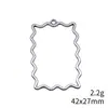 42x27mm 2.2g Multicolores DIY aleación accesorio para joyería patrón de ola hueca marco rectangular colgante