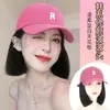 Peluca de Sombrero para Mujeres con Cabello Corto, Gorro de Moda para Toda la Cabeza, Cabello Simulado, Cabello Humano Completo, Set de Peluca Bob con Visera Solar