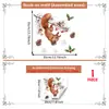 Colección transfronteriza de lindas pegatinas de ventana con temática navideña de ardilla y rama de pino para decoración del hogar, adecuadas para ventanas, puertas de vidrio y otras superficies; pegatinas de cristal electrostáticas
