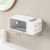 Caja de Almacenamiento para Baño Estilo Japonés Multifuncional Montada en la Pared Sin Perforaciones Fuerte Capacidad de Carga Estante de Almacenamiento Almacenamiento de Artículos Caja de Pañuelos