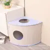 Nido para Gatos de Fieltro en Forma de Abanico, Taza con Forma de Pata de Gato, Villa para Gatos, Universal para Todas las Estaciones, Nido para Mascotas Cerrado Grande Multigato Cálido y Antiarañazos