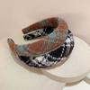 Diadema de cuadros Maillard Corea del Sur otoño e invierno vintage tela cepillada esponja aumentada parte superior de calavera diadema versátil accesorios para el cabello para mujeres
