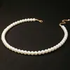 Collar de Perlas Blancas Más Vendido Transfronterizo, Cadena Clavicular de Perlas de Alto Nivel Estilo Francés, Collar Ajustable Redondo Geométrico