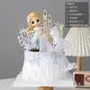 Decoración de Pastel Princesa Elsa Figuras Frozen Adornos Castillo Copo de Nieve Inserts Horneado Cumpleaños Niña Bebé