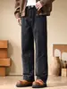 Ropa Popular para Hombre / Jeans de Trabajo Vintage para Hombre, Pantalones Rectos de Retazos de Ajuste Holgado de Peso Pesado, Pantalones Largos de Marca Moderna, Corte Recto Adelgazante