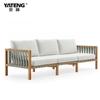 Sofá Externo de Madeira Maciça Woden Pátio de Villa Sofá de Rattan Teca Importada Reclinável de Terraço Mesa de Centro Cama de Deitar