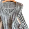 Suéter de Punto Suave Estilo Coreano para Mujer, Nuevo Modelo de Primavera, Manga Larga, Versátil, Adelgazante, Adecuado para Figuras Pequeñas, Top para Llevar Debajo