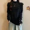 Moda Tallas Grandes Otoño/Invierno 2026 Reductor de Edad Elegante Ajustado Prenda Base Cuello Alto Manga Larga Suéter de Punto