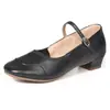Zapatos de square dance, zapatos de baile para mujer de suela blanda, zapatos de práctica, zapatos de profesor, zapatos de baile de salón, zapatos de baile latino de tacón medio