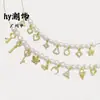 Colgante Pequeño Pentagrama Mariposa Corazón Redondo Cuadrado de Zirconia Microincrustada de Conservación de Color Chapado en Oro de 18K Accesorio para Pulsera Collar DIY