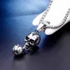 Collar de calavera de acero no titanio estilo europeo y americano para hombre joyería de cabeza de fantasma de acero inoxidable venta al por mayor