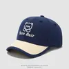 Gorra de béisbol bordada de oso estilo coreano para niños, gorro de bebé de ala suave con bloques de color, sombrero para el sol de primavera y verano para niños y niñas