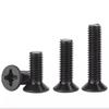 Tornillos de Cabeza Avellanada Cruzada de Acero Inoxidable 304 Negros Pernos de Cabeza Plana Tornillos de Máquina de Rosca Fina Tornillos Pequeños M2.5M3M4M5M6M8