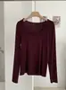 KEKEZOON Camiseta Básica Versátil de Color Sólido con Cuello Redondo y Mangas Largas para Mujer, 17 Colores, Corte Delgado, 8986