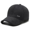 Gorra de béisbol de mediana edad para otoño e invierno, forrada con vellón, gruesa, cálida, con protección para los oídos, gorra de algodón para papá, gorra a prueba de frío para hombre