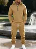 Conjunto de dos piezas para hombre con sudadera con capucha y pantalones de chándal, estilo americano transfronterizo, adecuado para primavera y otoño, estilo casual, deportivo y de trabajo, con múltiples bolsillos