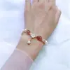Pulsera de Perla de Agua Dulce Cristal de Fresa Alienígena Diseño Estético para Mujer Moda Coreana Pulsera Sencilla Pulsera para Novia
