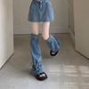 Polainas de Verano Estilo Y2K para Chicas Calientes, Moda Subcultural, Moldeadoras de Piernas, Polainas de Atar Estilo Ins, Polainas de Mezclilla Retro