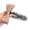 Pinza para el Cabello con Lazo de Puntos Tridimensional Súper de Hada para Mujer, Exquisita Pinza de Pato Súper Brillante de Cristal, Elegante Pinza para Recogido Desenfadado para Mujer