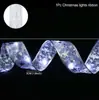 Fita corda luzes levou árvore de Natal luzes decorativas atmosfera festiva luzes coloridas dupla bronzing fita de cetim luzes de fio de cobre
