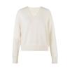 Yqi Tejido de Punto Primavera y Otoño Sin Costuras Tejido de Punto de 15 Agujas Cuello en V para Mujer Tejido de Punto 100% Lana Top Exterior Holgado Tendencia