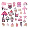 Parches de Tela de Venta Caliente Transfronterizos, Insignias, Serie Rosa con Temática de Bebidas, Parches de Bordado DIY para Zapatos, Ropa, Bolsas, Sombreros y Reparar Agujeros
