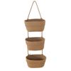 Cesta tejida de cuerda de algodón de 3 capas para colgar en la pared, para revistas, llaves y artículos para colgar en la puerta del dormitorio.